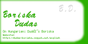 boriska dudas business card